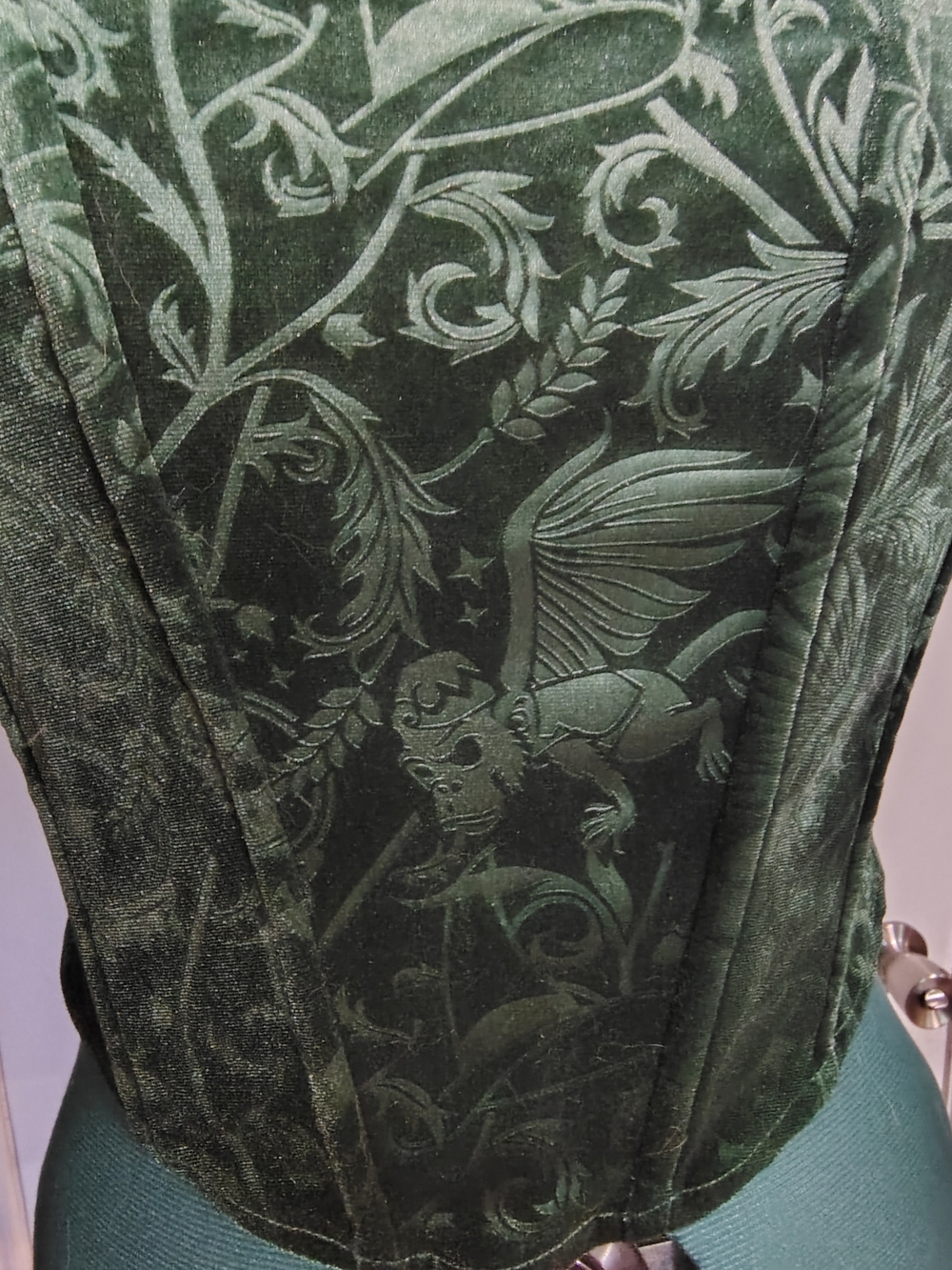 Killstar Emerald Envy Green Velvet Corset Top - Picture 3 of 6